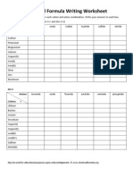 Chemical Formula Worksheet: Write Cation-Anion Combos