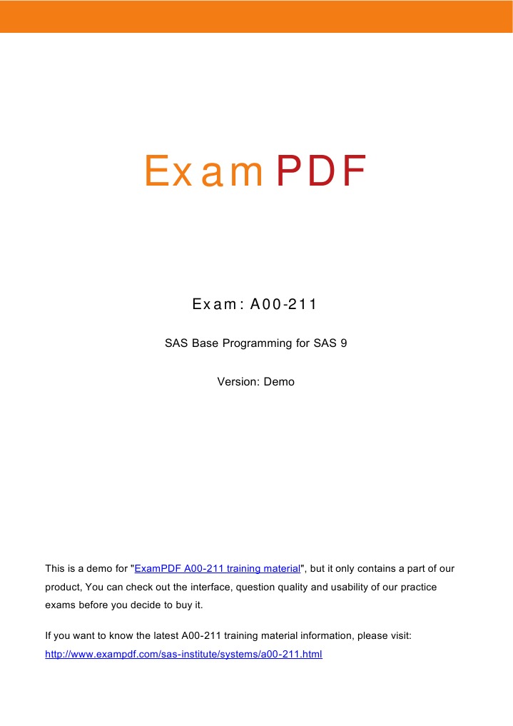 A00-211 SAS Base Programming Exam Guide | PDF | Sas (Software) | Data ...