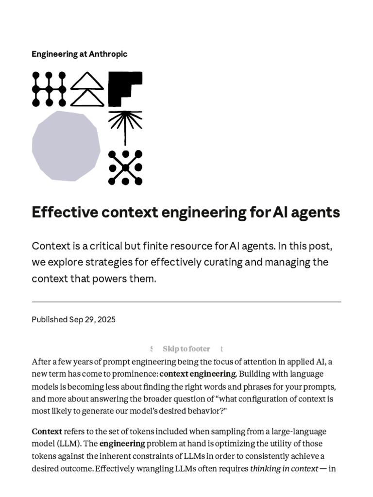 Effective Context Engineering For AI Agents - Anthropic | PDF ...
