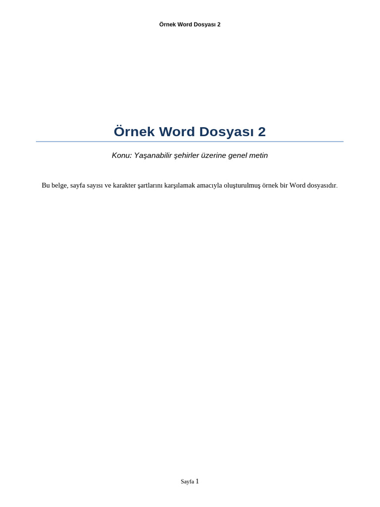 Ornek Word Dosyasi 2 | PDF