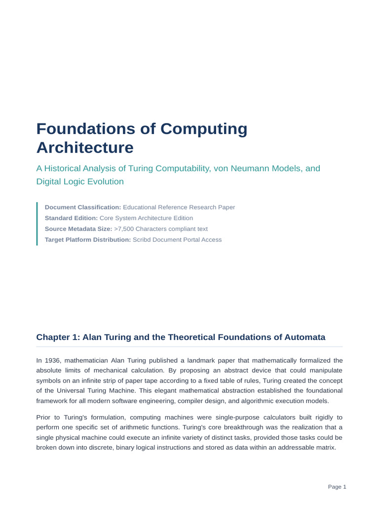 Foundations of Computing Architecture | PDF | Central Processing Unit ...