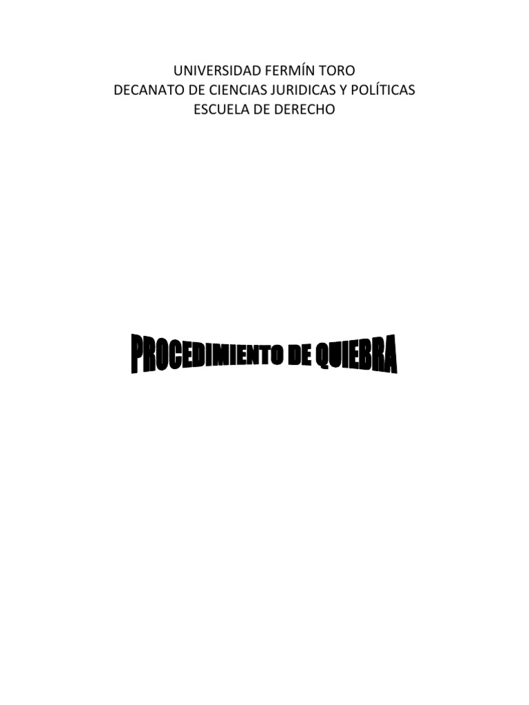 Procedimiento de Quiebra | PDF | Bancarrota | Demanda judicial