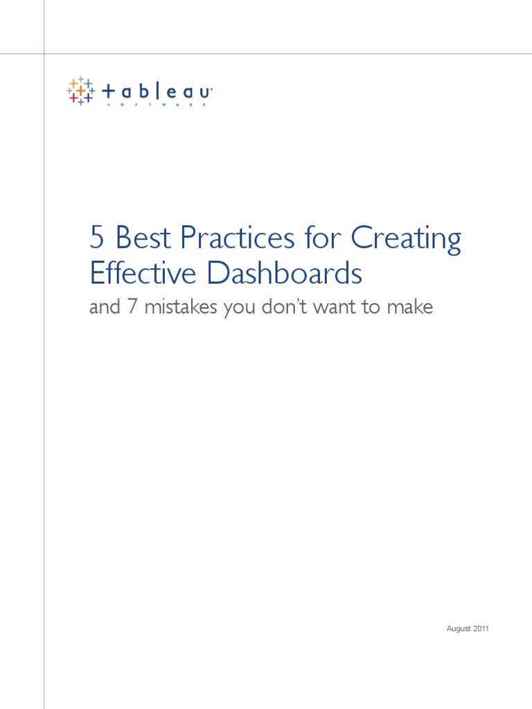 4 Best Practices Creating Effective Dashboards | PDF | Business