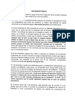 Declaración Pública Patricio Basso