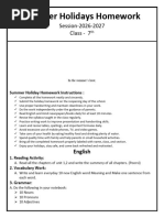 Class 6 Holiday Homework Guide 2025-2026 | PDF