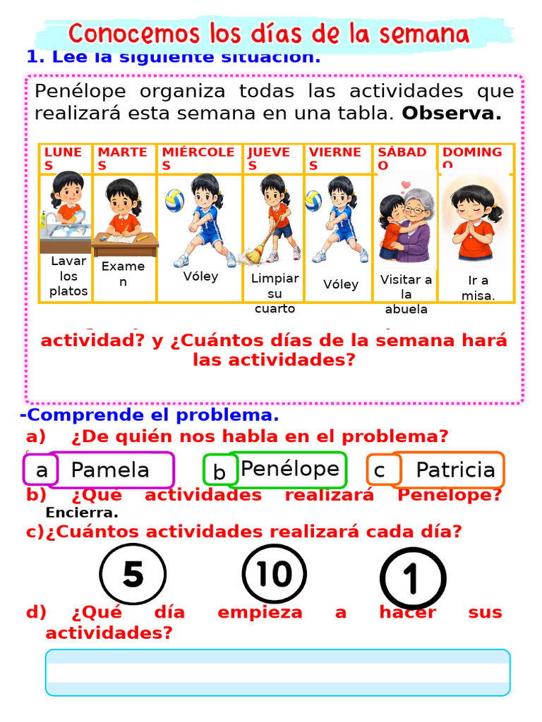 F. Conocemos Los Días de La Semana | PDF