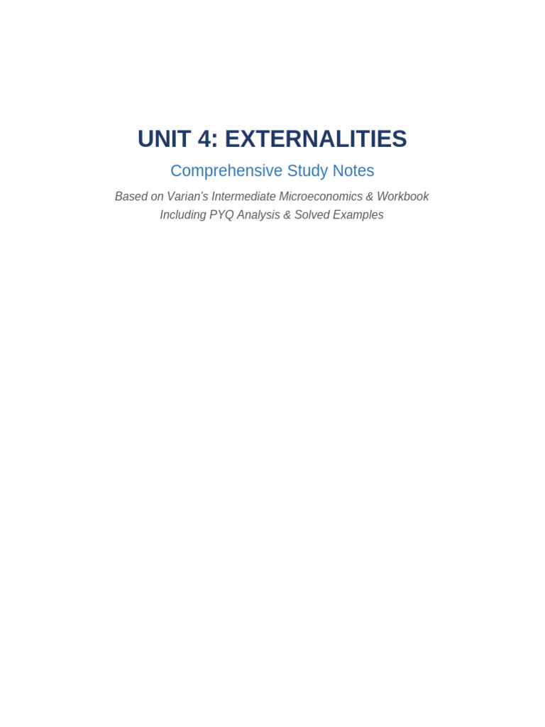 Externalities Unit4 Notes | PDF