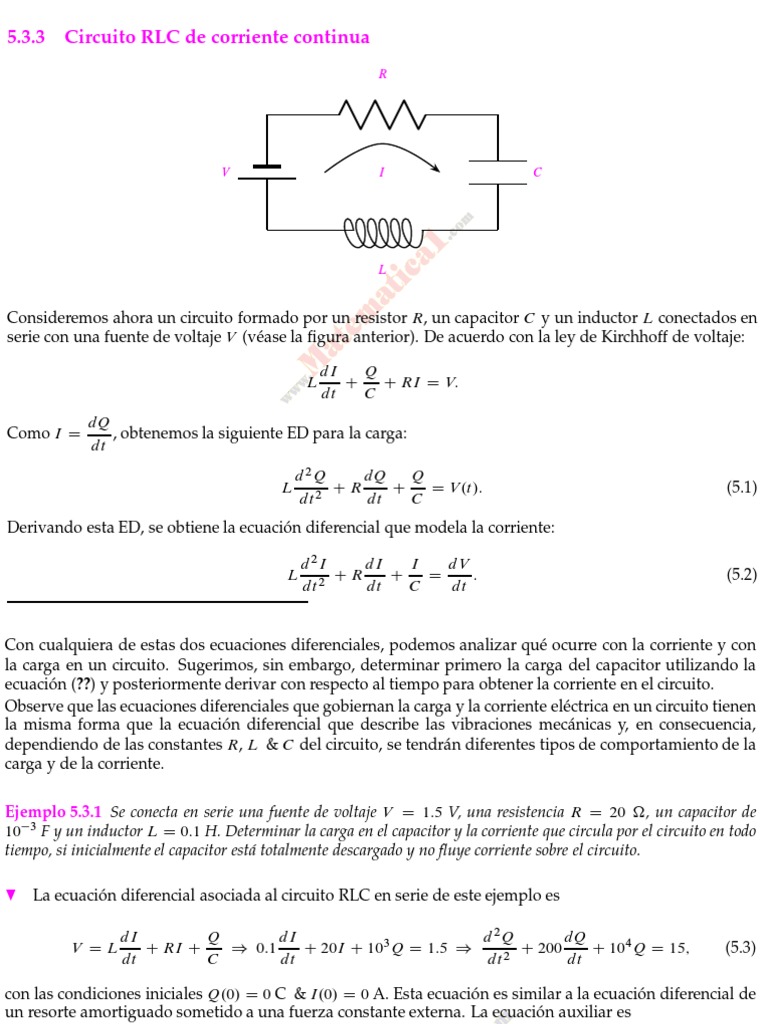 Circuito RLC: Análisis y Ejemplos | PDF | Condensador | Red eléctrica