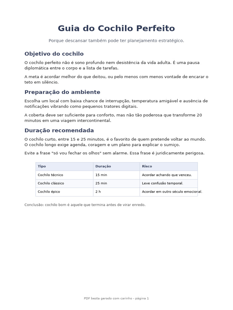 03 Guia Do Cochilo Perfeito | PDF