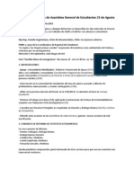 Resumen Acuerdos de Asamblea General de Estudiantes 23 de Agosto