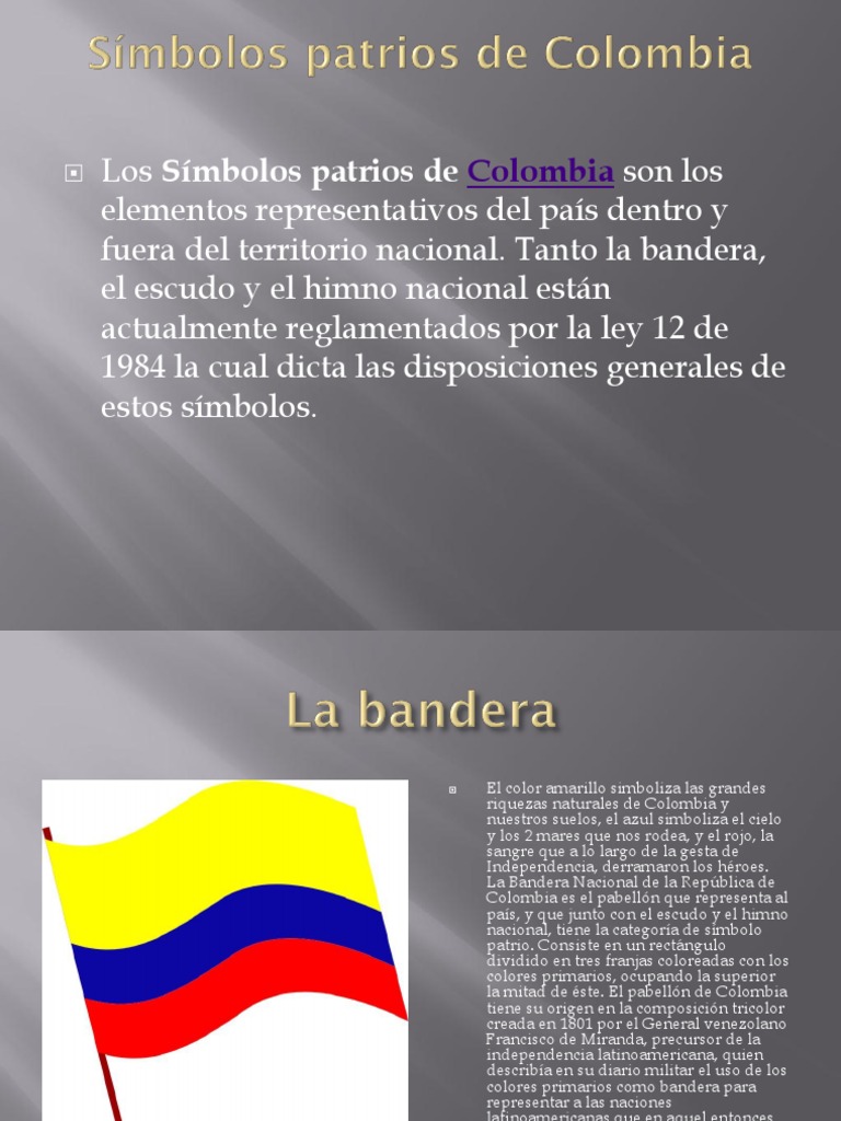 Simbolos Patrios De Colombia Los Simbolos