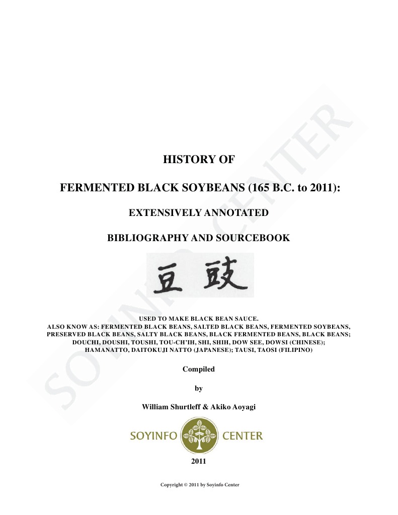 History of Femented Black Soybeans PDF Soybean Foods
