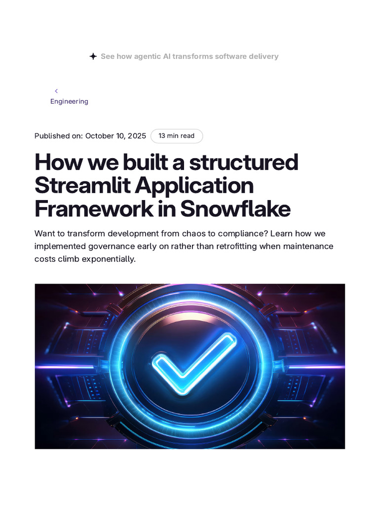 How Build Streamlit Framework in Snowflake | PDF | Software Development ...