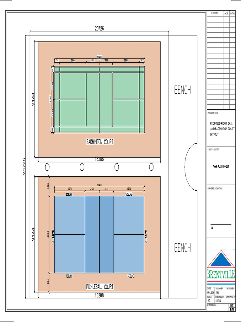 Pickleball Court Plan - Model | PDF