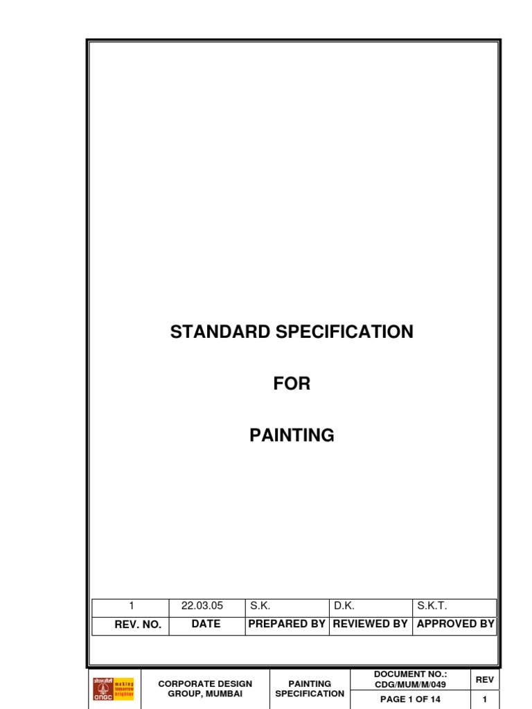 022 Painting Spec (A) PDF Paint Specification (Technical Standard)