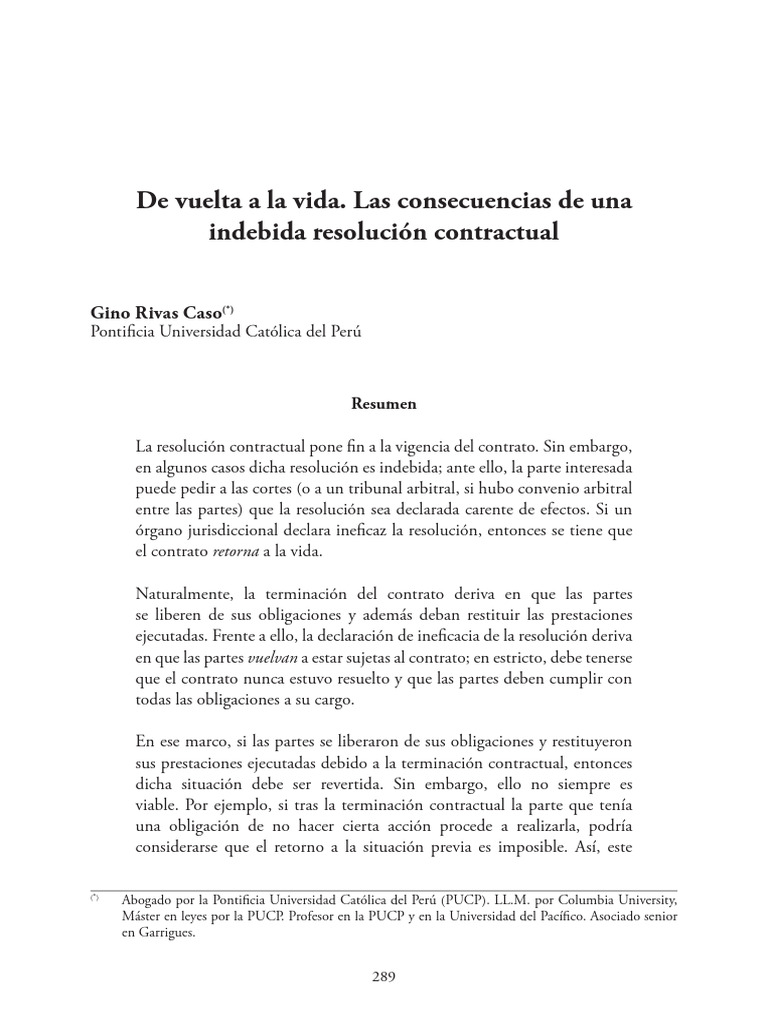 Resolución Contractual | PDF | Daños y perjuicios | Jurisdicción