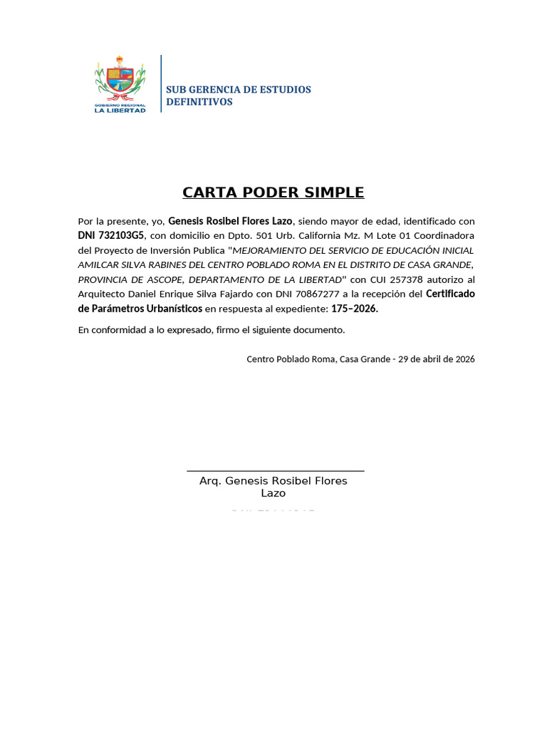 Carta Poder Simple | PDF