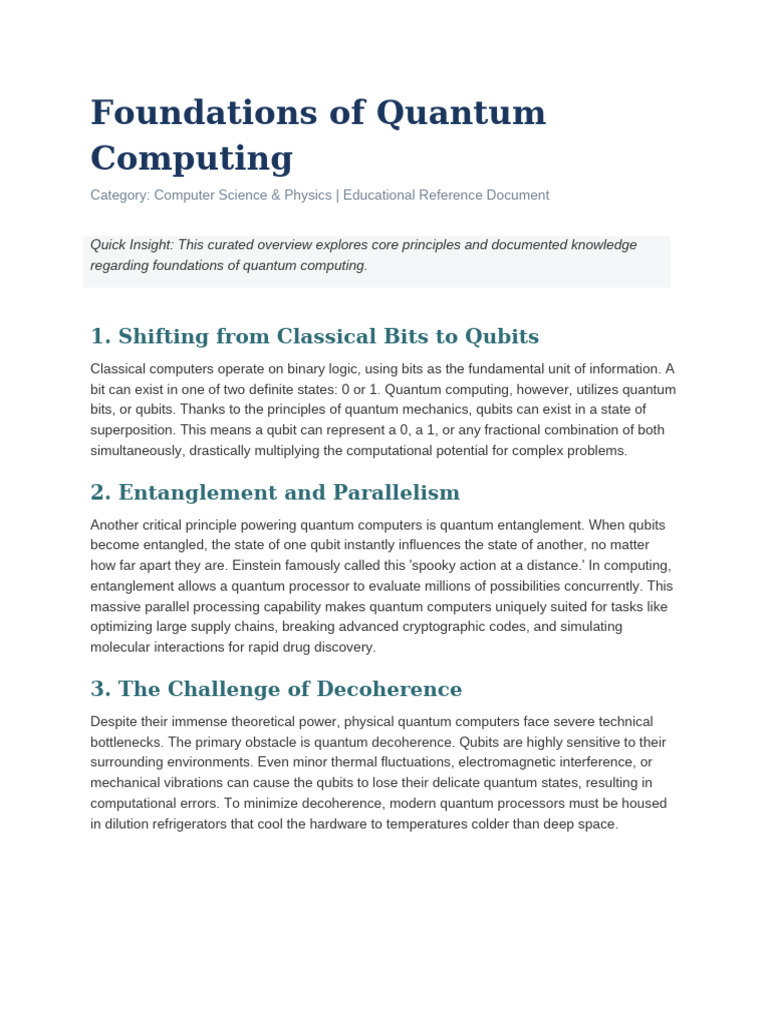 Quantum Computing Foundations | PDF