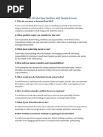 Prefect Interview Questions and Answers | PDF | Community | Teachers
