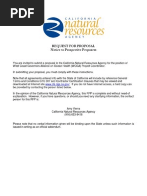 WCGA Coordinator Request For Proposal