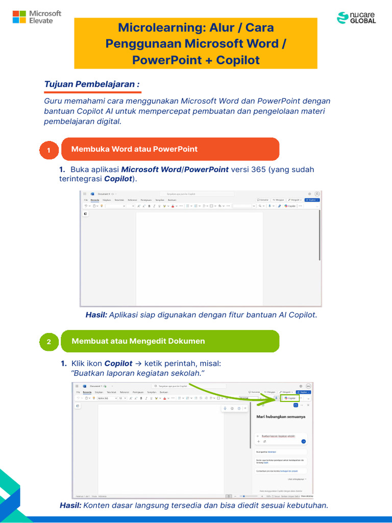 Microlearning - Alur - Cara Penggunaan Microsoft Word - PowerPoint ...
