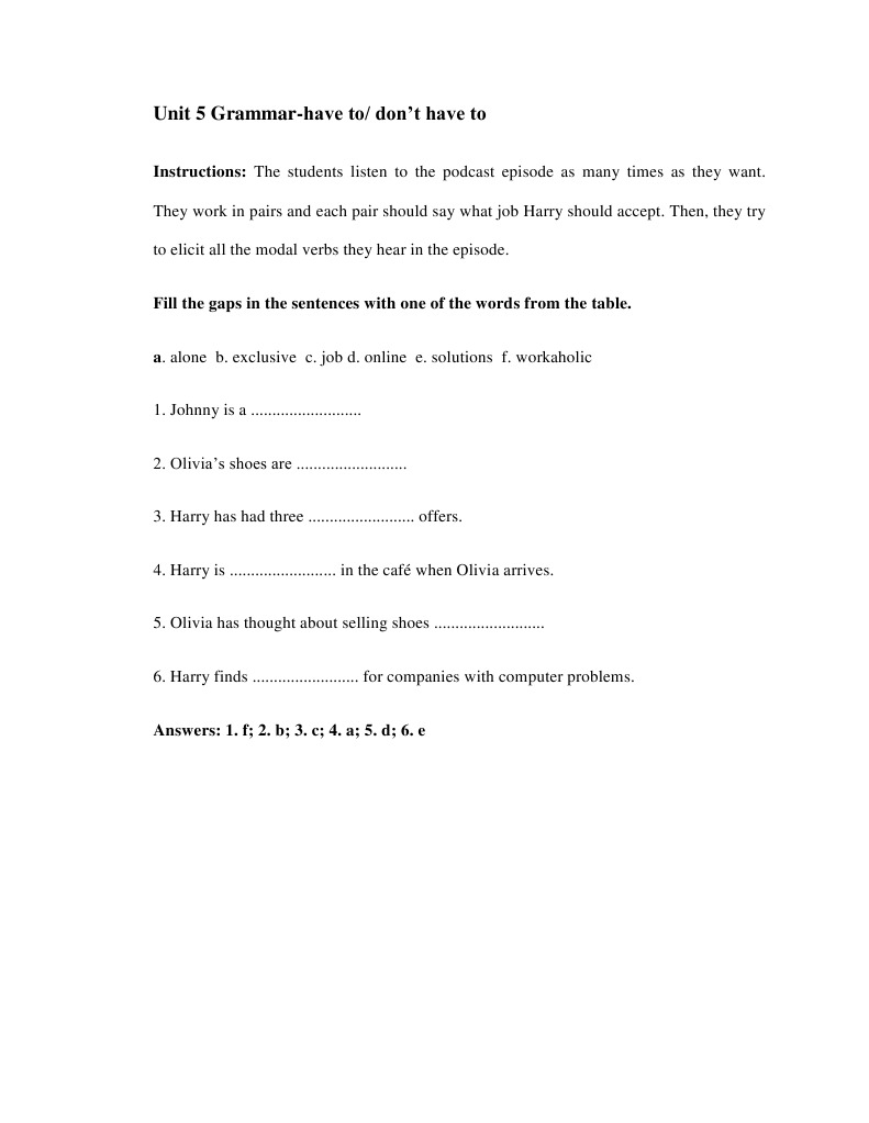 Unit 5 Grammar: Modal Verbs Practice | PDF