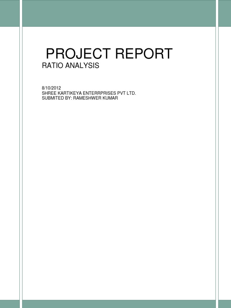 Project Report: Ratio Analysis | PDF | Financial Capital | Debt