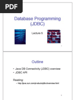 Database Programming (JDBC) : Outline