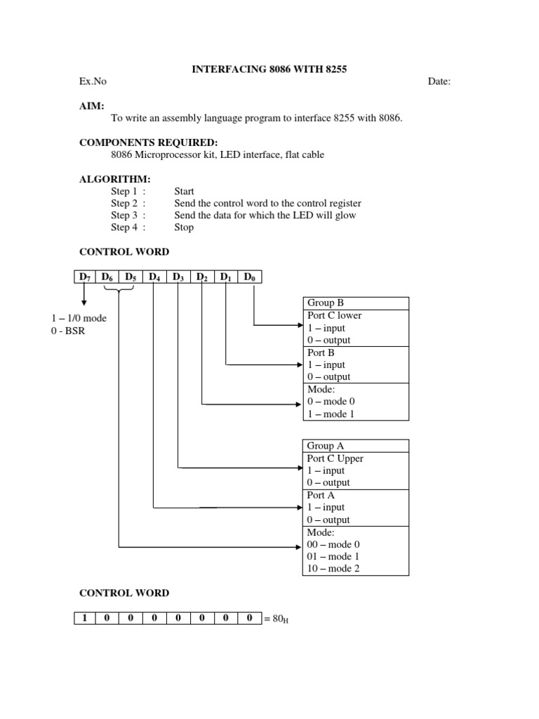 Interfacing 8086 With 8255 PDF Assembly Language Digital To Analog Converter