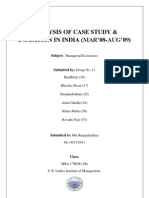 Analysis of Case Study & Inflation in India (Mar'08-Aug'09) : Subject: Managerial Economics
