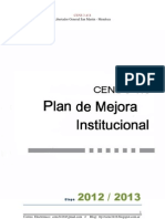 Plan de Mejoramiento Institucional 2012 2013 CENS 3-418