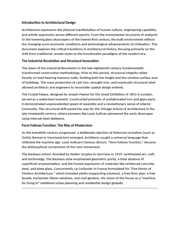 The History and Evolution of Modern Architecture | PDF | Architectural ...