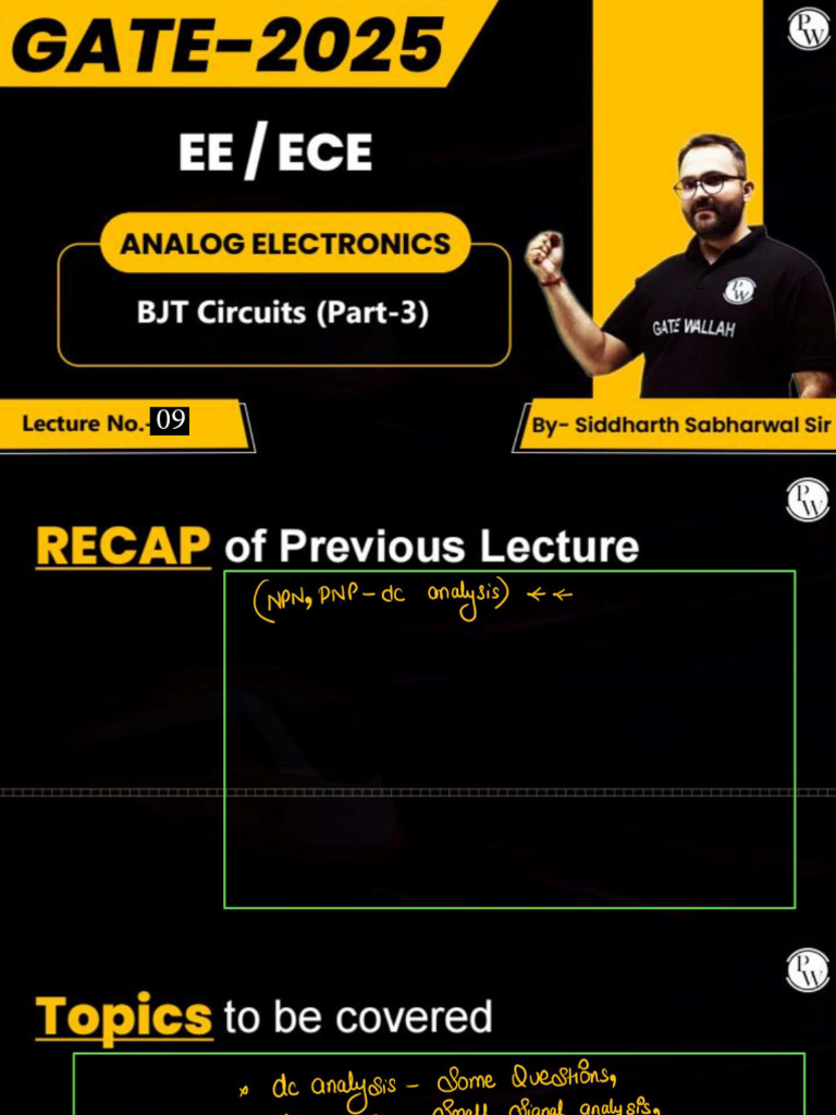 BJT Circuits (Part 03) (Lec 09) Class Notes | PDF