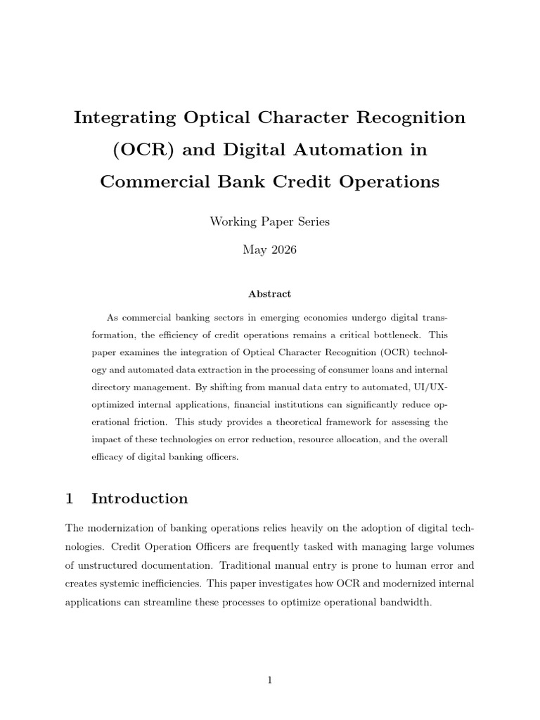 Integrating Optical Character Recognition (OCR) and Digital Automation ...