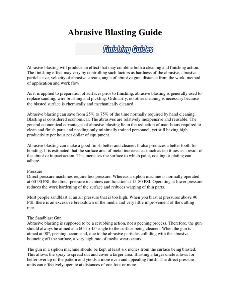 Abrasive Blasting Essentials Guide | PDF | Abrasive | Aluminium Oxide