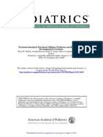 Developmental Correlates Persistent Snoring in Preschool Children: Predictors and Behavioral and