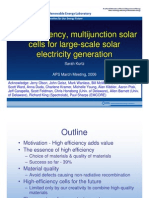 High Efficiency Multijunction Solar Cells For Large Scale Solar Electricity Generation Kurtz