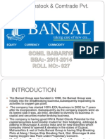 Bansal Finstock & Comtrade Pvt. Ltd. Overview