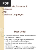 Data Models, Schemas & Instances