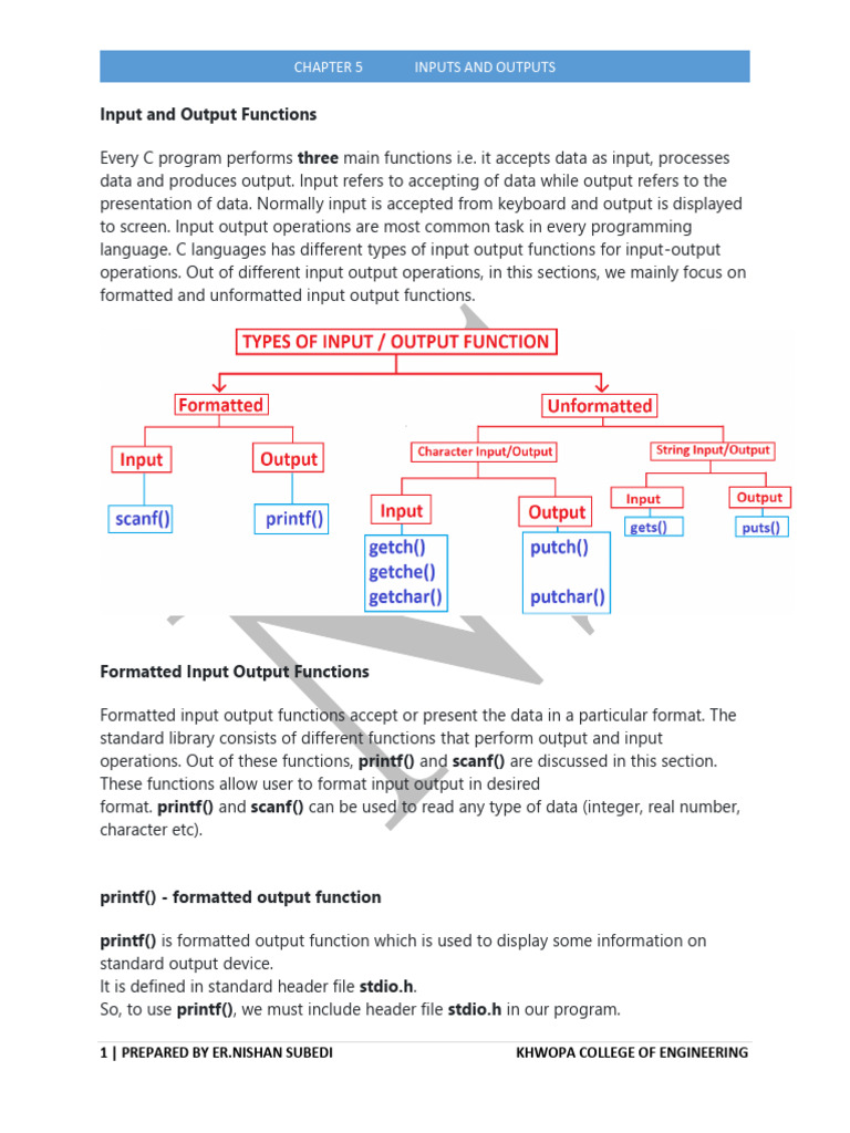 CH 5 Inputoutput | PDF | Computer Science | Computer Programming