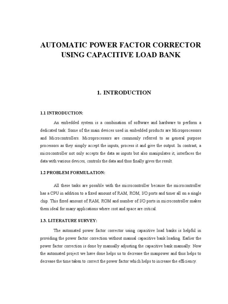 Automated Power Factor Correction System | PDF | Relay | Rectifier