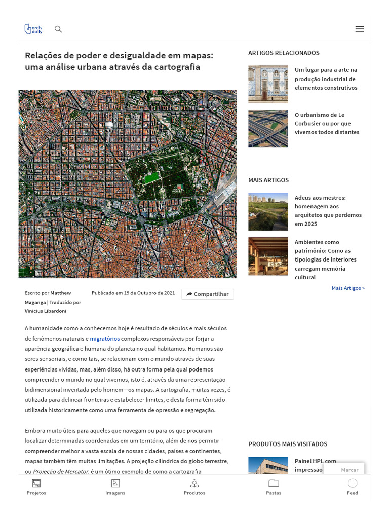 Relações de Poder e Desigualdade em Mapas - Uma Análise Urbana Através ...