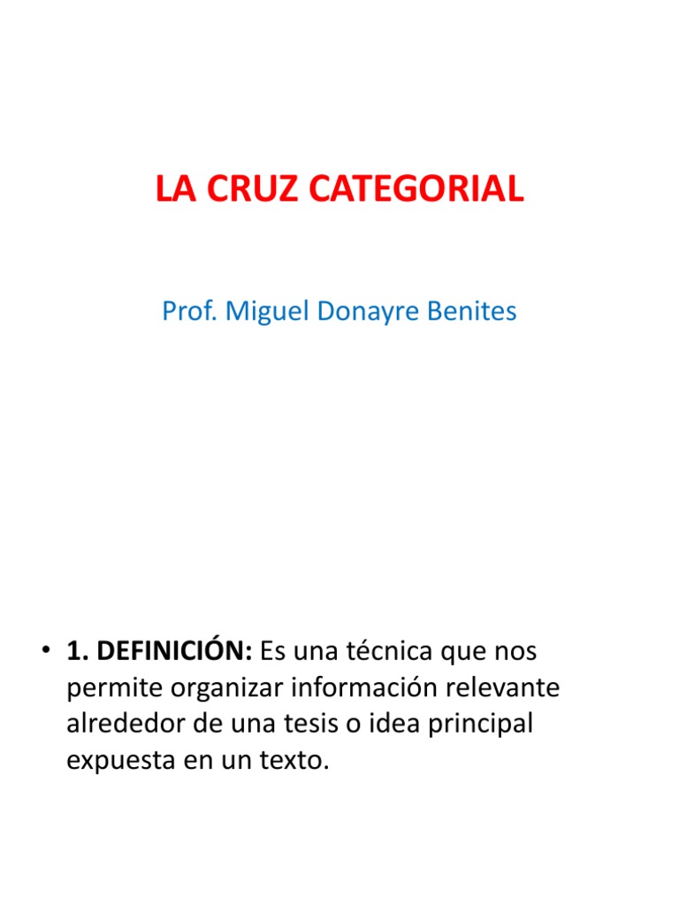 La Cruz Categorial Pdf