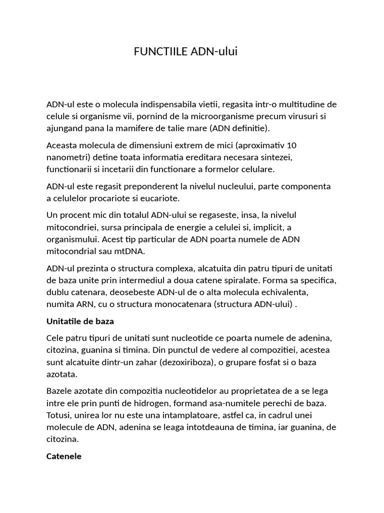 Functiile Adn | PDF