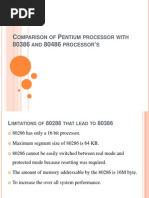 Comparison of Pentium Processor With 80386 and 80486