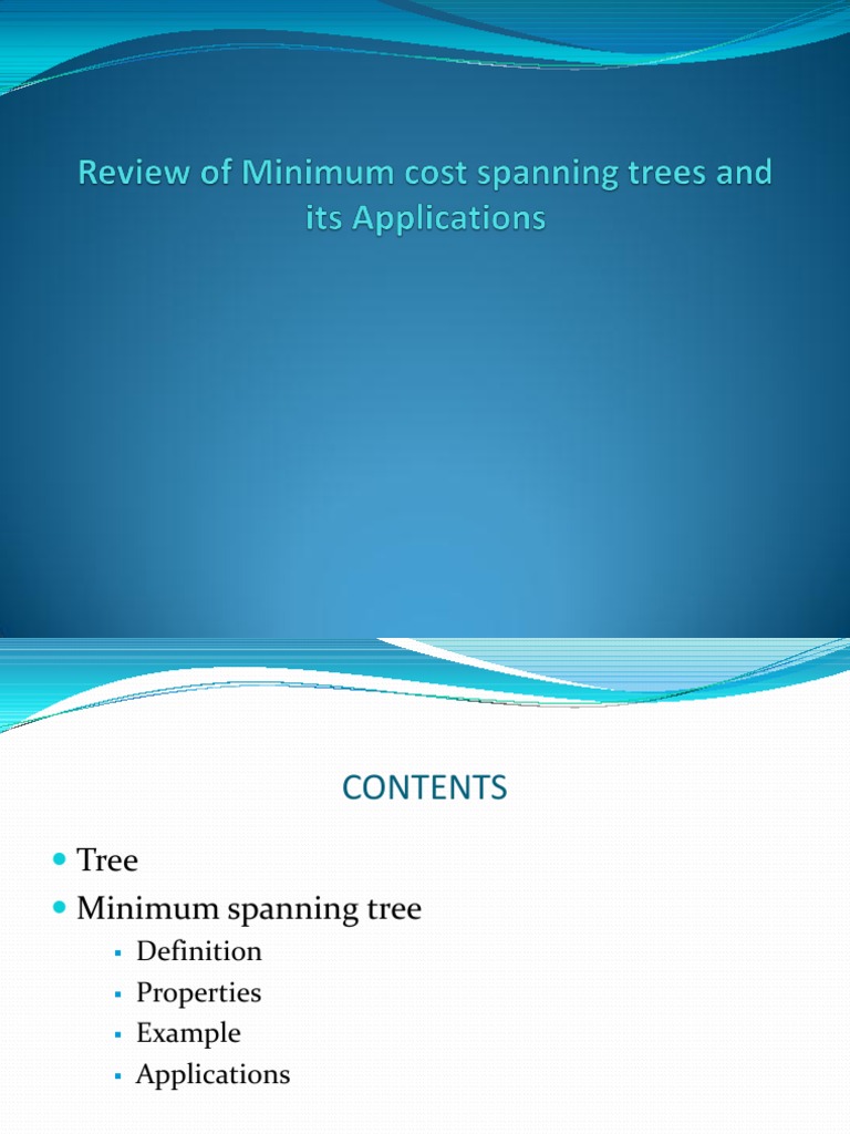 Minimum Cost Spanning Trees & Applications | PDF | Applied Mathematics ...