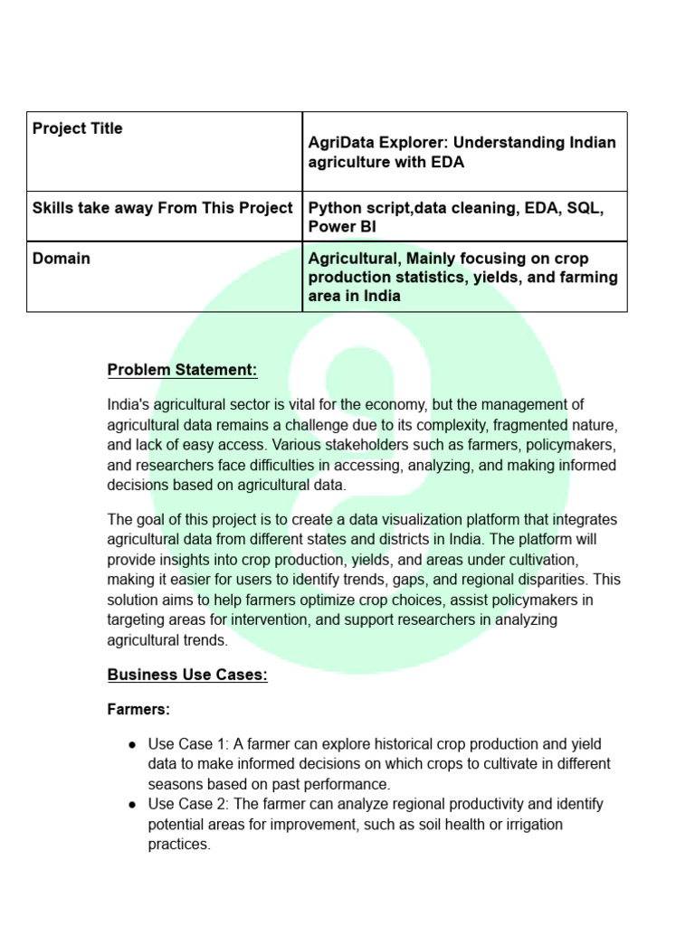 Indian Agricultural | PDF | Agriculture | Data Analysis