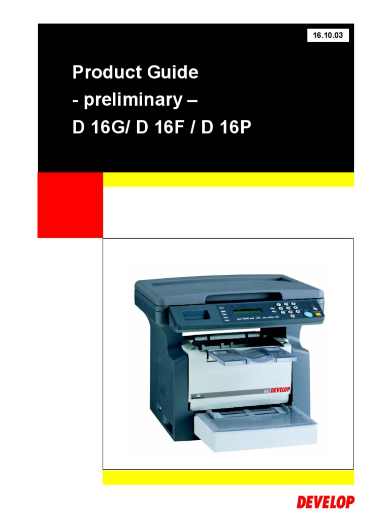 Product Guide D 16GPF | Image Scanner | Fax. Minolta Di520 Di620 ...