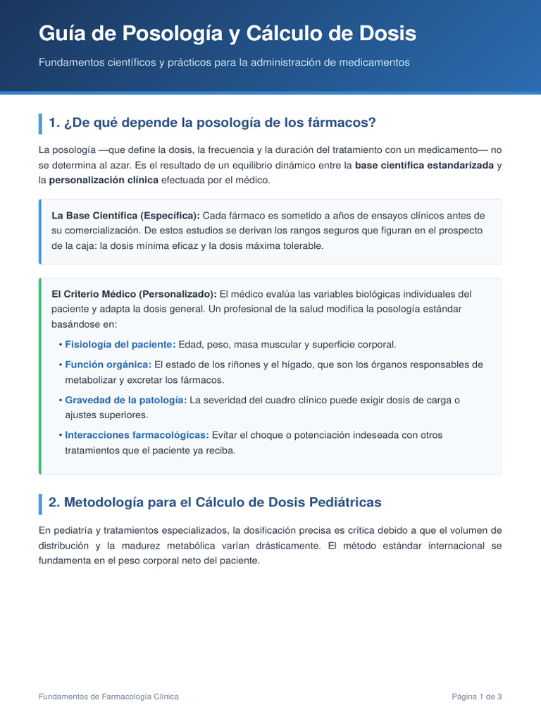 Guia Posologia y Calculo Dosis | PDF | Medicamentos con receta ...