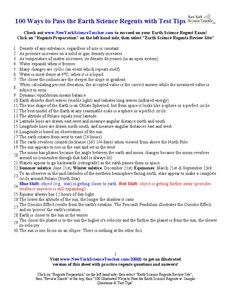 100 Ways to Pass Earth Science Regents | PDF | Sedimentary Rock | Rock ...